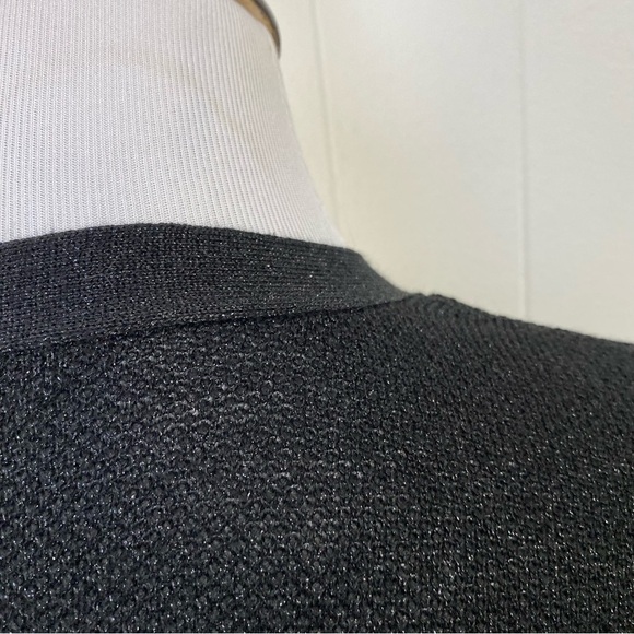 J. Mclaughlin Button Black Metallic Cardigan Sweater Women's Size Medium Long - Picture 10 of 15